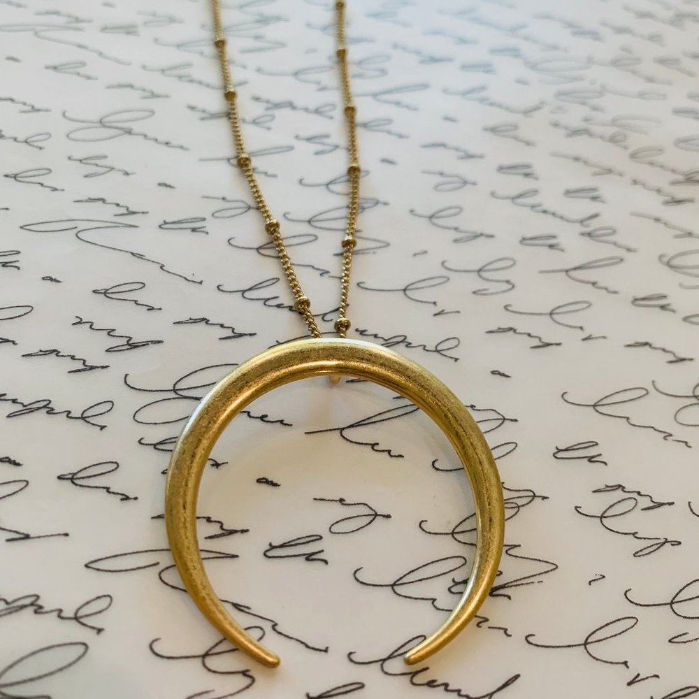 Crescent Horn Pendant Necklace - NWOT